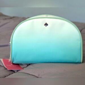 NWT Kate Spade Jae Degrade Ombre Dome Cosmetics Bag - Fiji Green ♠️